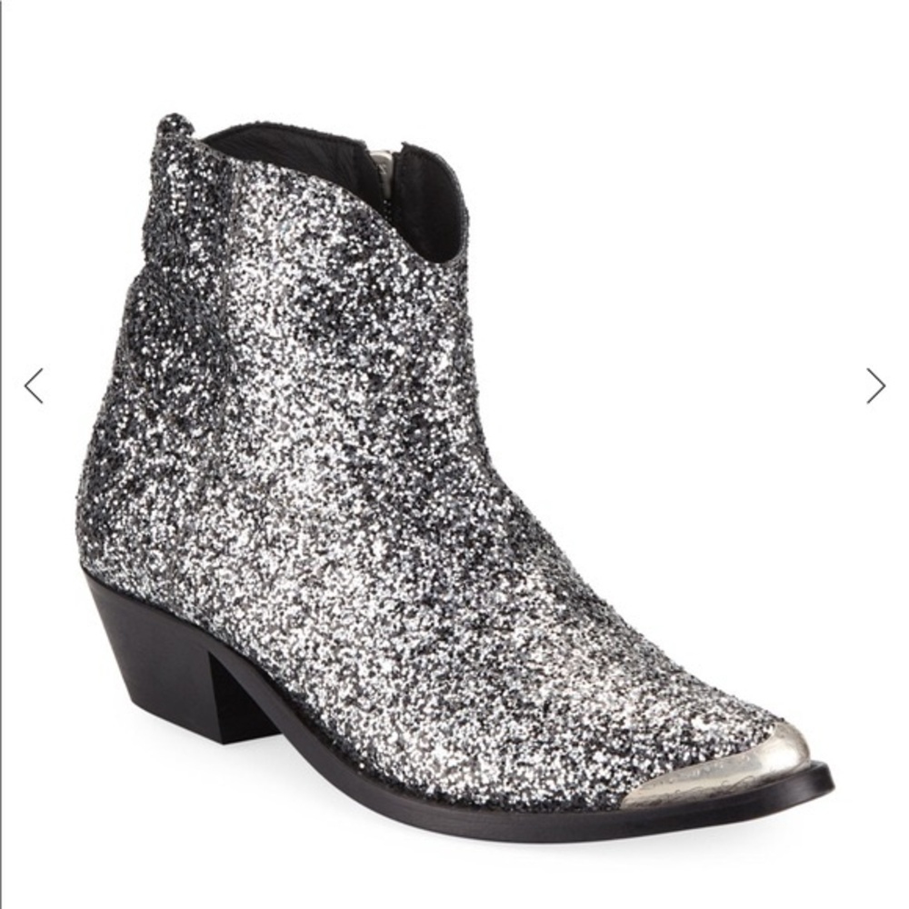 Golden Goose Silver Glitter Boots